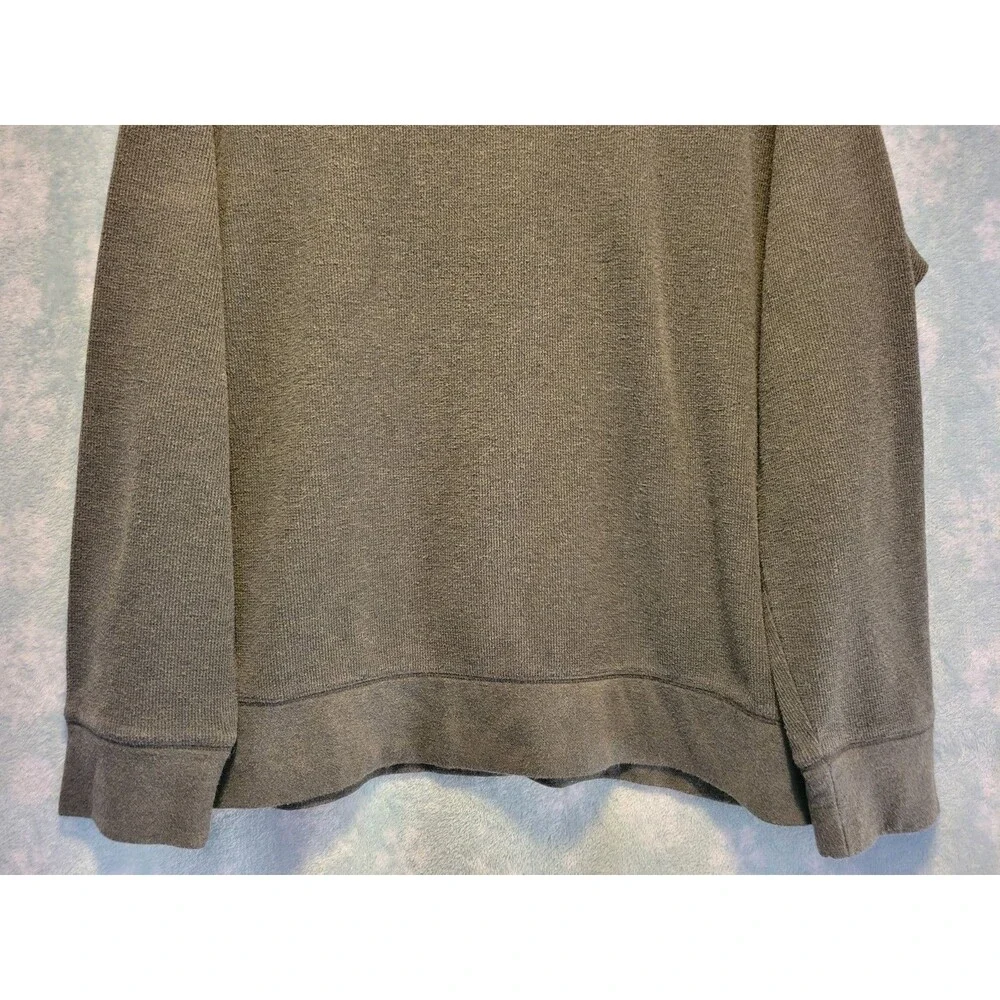 Banana Republic Shirt Mens XXL Dark Gray Thermal Pullover Ribbed Knit Preppy